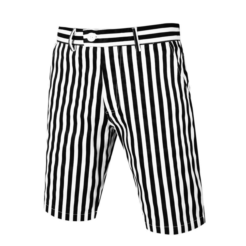 Summer Shorts Stripe Slim Fit Flat Front Seersucker Chino Short Pants White